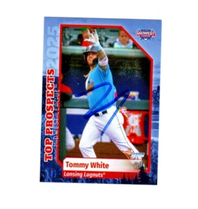 Tommy White 2025 MWL Top Prospect Autogramm signed Karte Lansing Lugnuts - Bild 1 von 2