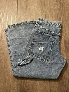 Vintage Lee Carpenter Jeans Boys Size 12 Baggy Double Pocket - Picture 1 of 5