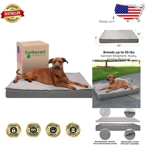 Soft Quilted Memory Foam Dog Bed - Water-Resistant & Removable Cover, Jumbo Size - Picture 1 of 12