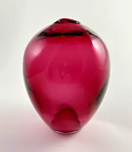 Pilgrim (?) "Florero de vidrio de arándano hecho a mano de 6 1/2""" - Imagen 1 de 5