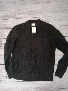 H&M Cable Knit Sweater Women's Medium Black Long Sleeve Crew Neck Pullover - Picture 1 of 9