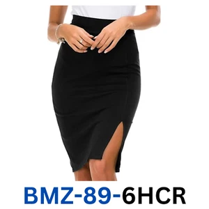 Urban CoCo Women's Knee Length Stretch Pencil Skirt High Waisted Bodycon Midi St - Picture 1 of 8