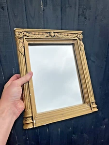 VINTAGE 60'S GOLD PLASTER CORINTHIAN COLUMN REGENCY GRECIAN STYLE SWAG MIRROR - Picture 1 of 12
