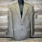 Ralph Lauren Men 44L Blazer Tan Herring Check Silk Linen Wool Sport Coat Jacket