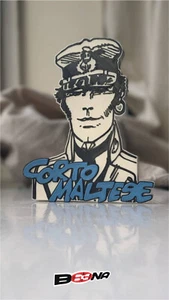 Corto Maltese logo art display  Hugo Pratt Unique Novel Piece Beena Studio - Bild 1 von 4