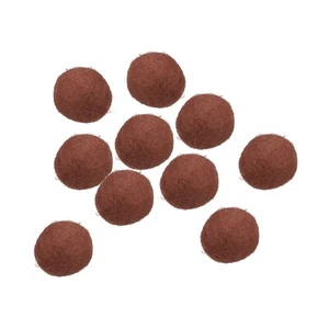Laine Feutre Billes Perles Laine Feutrage Tissu 2cm 20mm Marron Paquet de 10 - Imagen 1 de 5