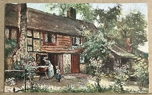 Tuck's Oilette Postcard Rustic Homesteads Series " Washing Day " England - Picture 1 of 2