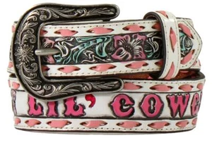 Angel Ranch Western Girl Belt Youth Lil Cowgirl Buck Lace Floral Pink D130004130 - Picture 1 of 1