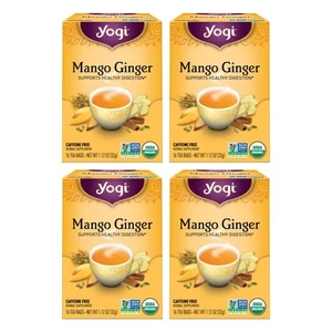 Yogi Tea Mango Ginger Tea - 16 Tea Bags per Pack (4 Packs) - Organic Ginger R... - Picture 1 of 6