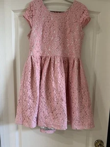 Justice Girl Pink Dress Size 16 Easter Formal  - Picture 1 of 8