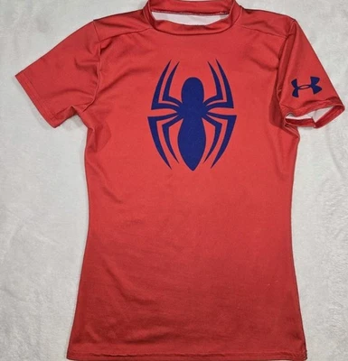 Camiseta Under Armour Spiderman ajustada manga corta niños mediana juvenil roja Foto 1 de 4