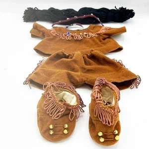 Native American Doll Outfit with Hair and Moccasins - Picture 1 of 5