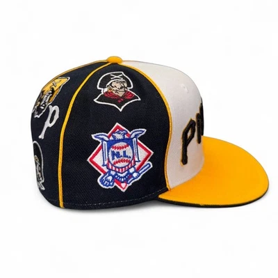 Vintage Pittsburgh Pirates AOP Logos Fitted Hat American Needle Size 7 1/2 - Image 1 of 4