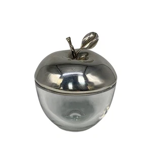 Tiffany & Co. Kristall Apfel Box Sterlingsilber Alltagsgegenstände 3,5" Original - Bild 1 von 5