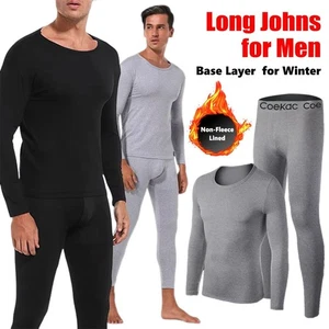 High Elasticity Winter Thermal Underwear Set Skin-Friendly Men's Thermals - Picture 1 of 15