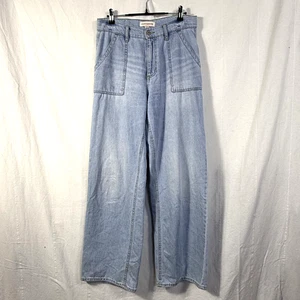Lucky Brand Jeans Women Sz 6 Utility Pant HighRise WideLeg Light Wash Soft Denim - Picture 1 of 12
