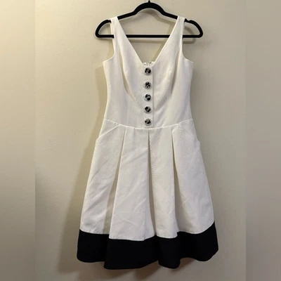 Kay Unger трапециевидный плиссированные гламурные драгоценные камни классическое платье черный и белый - 4 - Изображение 1 из 4