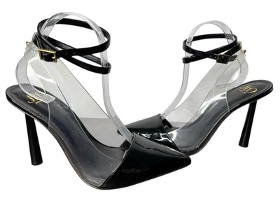 Stiletto JLO Jennifer Lopez 9.5 charol negro acrílico transparente Calea Foto 1 de 4