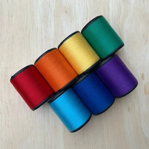 Sewing Thread Rainbow Shades Colors All Purpose Spun Polyester 600 Yards Craft - Picture 1 of 59