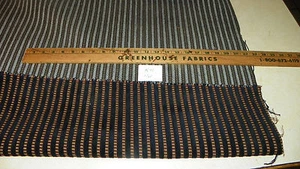 Black Gold Stripe Chenille Fabric / Upholstery Fabric  1 Yard  R42 - Picture 1 of 1