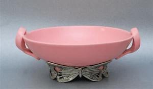 NOS ARTHUR COURT ALUMINUM FOR NEIMAN MARCUS PINK BOWL BUTTERFLY WITH TAG 60-138 - Picture 1 of 4