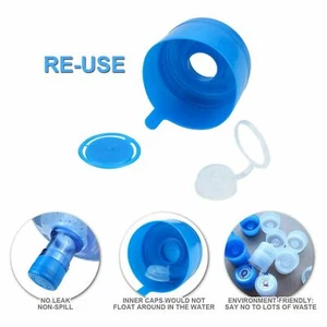 5pcs 5 Gallon Replacemet Water Bottle Snap On Cap Anti Splash Peel Off Top 55mm - Picture 1 of 2