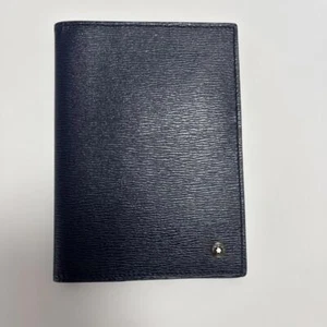 MONTBLANC Passport Case Cover Black Leather No Box Used - Picture 1 of 9