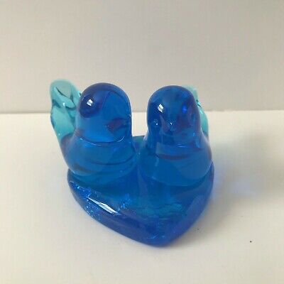Vintage Double Bluebirds Of Happiness Leo Ward Signed Paperweight 1995 • 41.20$