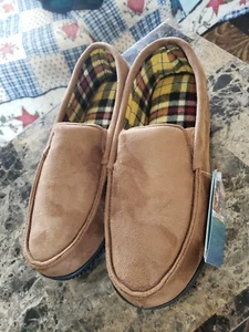 RockDove Men's Flannel Lined Memory Foam Loafer Slipper, Charcoal, Size US 12 - Picture 1 of 6