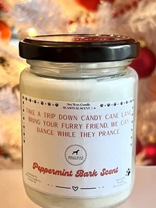 Take A Trip Down Candy Cane Lane... aroma a corteza de menta, vela de Navidad para perro - Imagen 1 de 5