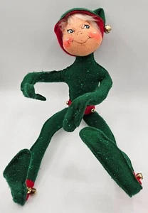 Annalee 2006 Green Posable Christmas Holiday Jinglebell Elf 18" - Picture 1 of 7