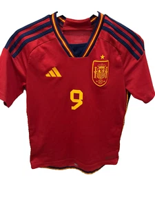 ADIDAS GAVI #9 SPAIN HOME FOOTBALL SOCCER JERSEY - Size Youth 13-14Y - Picture 1 of 6