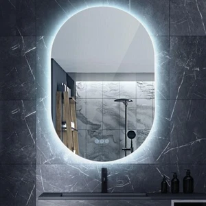 Simplus LED Wall Mirror Oval Bathroom Mirrors for Wall Mounted Anti-Fog Smart To - Picture 1 of 5