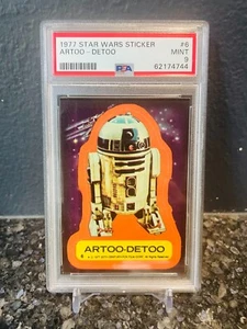 Pegatinas Star Wars 1977 #6 The Little Droid Artoo-Detoo R2-D2 PSA 9 como nuevas Low Pop - Imagen 1 de 2