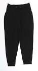 F&F Womens Black Viscose Capri Trousers Size 12 L24.5 in Regular Drawstring