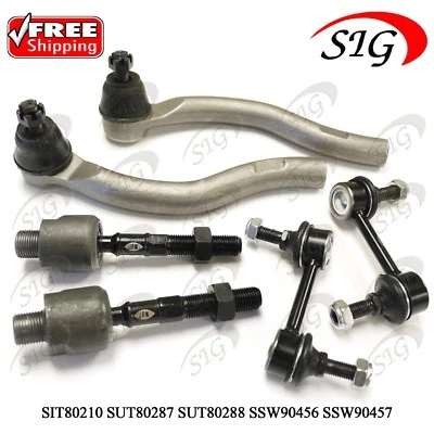 Kit de 6 peças para 2004 - 2008 Acura TSX barra oscilante frontal link extremidade da haste de amarração interna e externa - Imagem 1 de 4