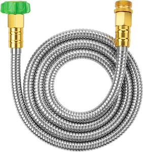 6 Feet Stainless Steel Metal Garden Hose - No Kink Outdoor Hose - Picture 1 of 12