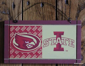 Iowa State Wooden Sign Cyclones University College Licensed Sport Fan Logo - Picture 1 of 1