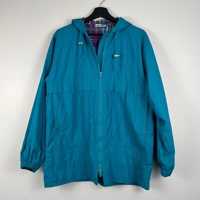 Vintage northern reflections women oversize windbreaker rain jacket teal sz S - Image 1 of 4