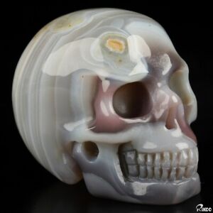 Gemstone 2.0" Mozambique Agate Hand Carved Crystal Skull, Realistic, Healing