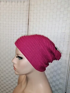 Mütze beere dunkelpink Neu Damen Herren Strickmütze beere dunkelpink Beanie - Picture 1 of 9