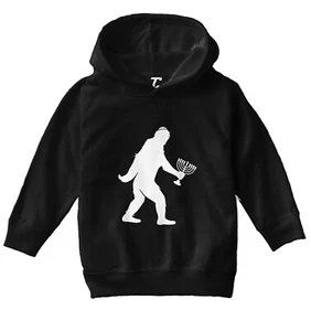 Jewish Bigfoot - Sasquatch Judaism Hanukkah Holiday Toddler/Youth Hoodie - Picture 1 of 12