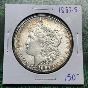 1887 S Silver Morgan Dollar UNC coin Toned Color Collection - Picture 1 of 7