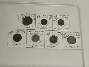 CULL LOT U.S. Type LG 1c, Flying Eagle 1c, 2c, S.L. Silver 25c + more NO RESERVE - Picture 1 of 17