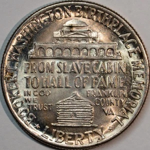 1946 50C Booker T. Washington Silver Commemorative GEM Uncirculated - Picture 1 of 2