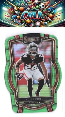 2022 Panini Select #296 A.J. Terrell Neon Green Prizm Die Cut #/299 - Image 1 of 2