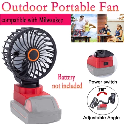 Mini Ventilador Taller con Inclinación Ajustable para Camping Batería 18V 20V Milwaukee Foto 1 de 4