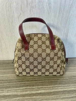 GUCCI Bolsa Mini Bolso Patrón GG Lona Cuero Beige #QY085L Foto 1 de 4