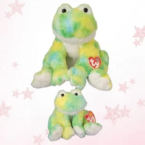 🐸 WEBLEY 🐸 2006 TY FROG Beanie BABY & BUDDY Set - MWMT'S - Imagen 1 de 9