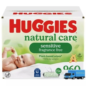 Huggies Natural Care Sensitive Unscented Baby Wipes Count 960ct - Picture 1 of 4